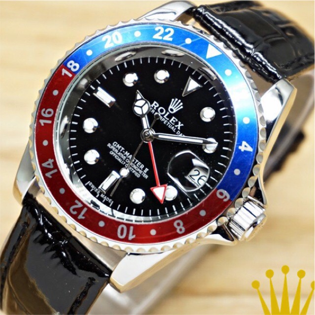Jam Tangan Rolex Gmt Master Automatic Otomatis Kulit Date Untuk Pria Harga Murah Indonesia 