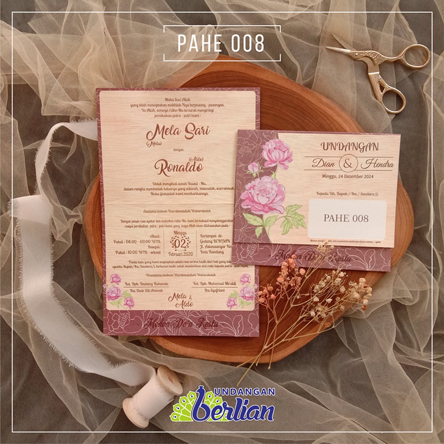 (order >500) untuk informasi dan pemesanan hub: Undangan Pernikahan Cetak Murah Series Pahe 008 Shopee Indonesia