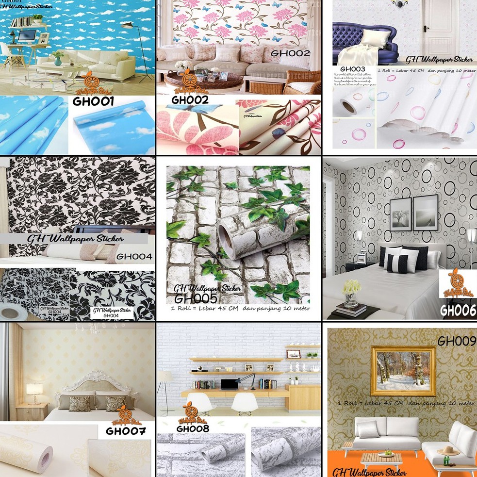 Luas wallpaper 1 rol yang kita beli adalah Harga Turun Wallpaper Dinding Sticker Gelembung Bunga Awan Premium Size 45cm X 10meter Shopee Indonesia