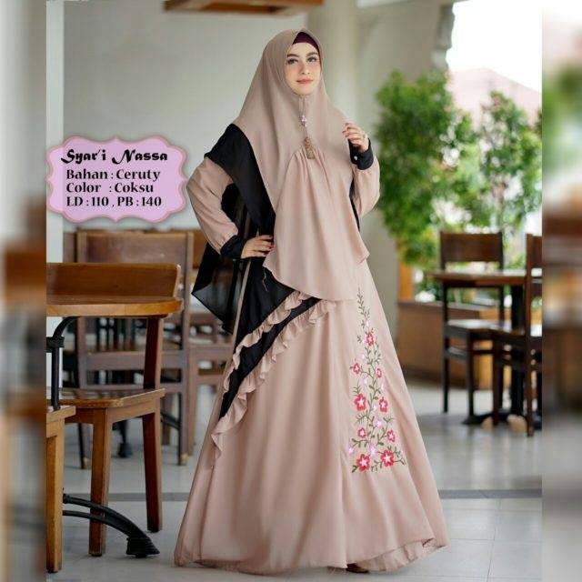 Jual Baju Gamis Syari Jumbo Muslim Wanita Muslimah Bigsize Big