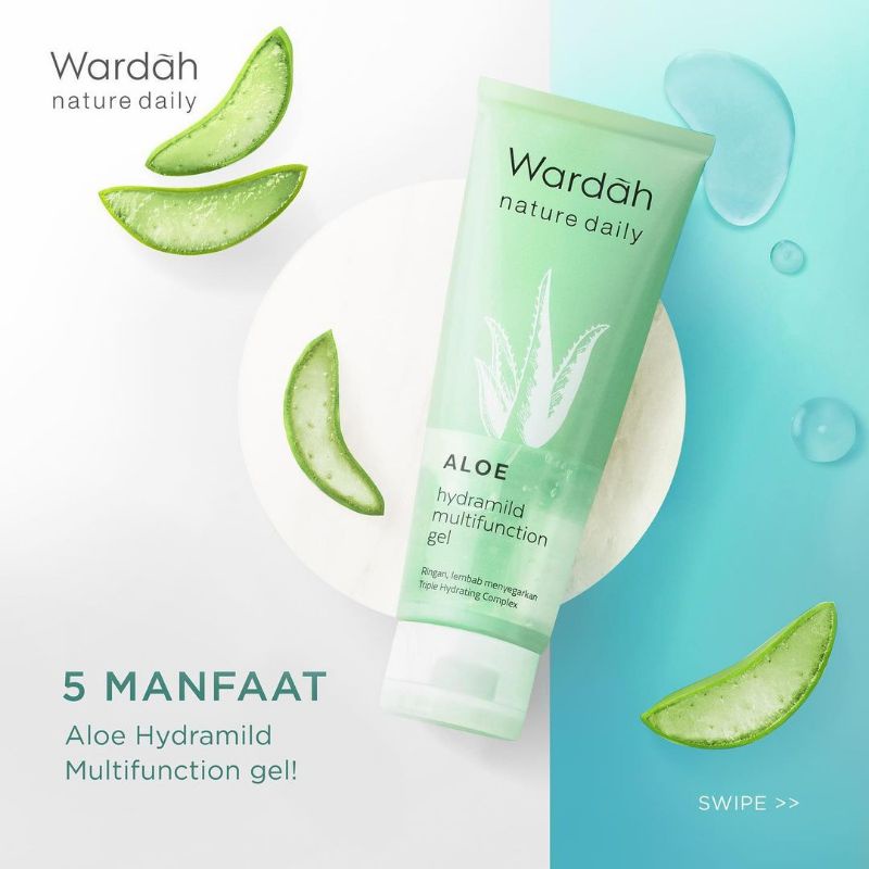 Selain untuk melembabkan wajah, fungsi dari wardah nature daily aloevera (hydramild multifuction gel) untuk mengeringkan jerawat yang membandel . Jual Wardah Nature Daily Aloe Hydramild Multifuction Gel Indonesia Shopee Indonesia