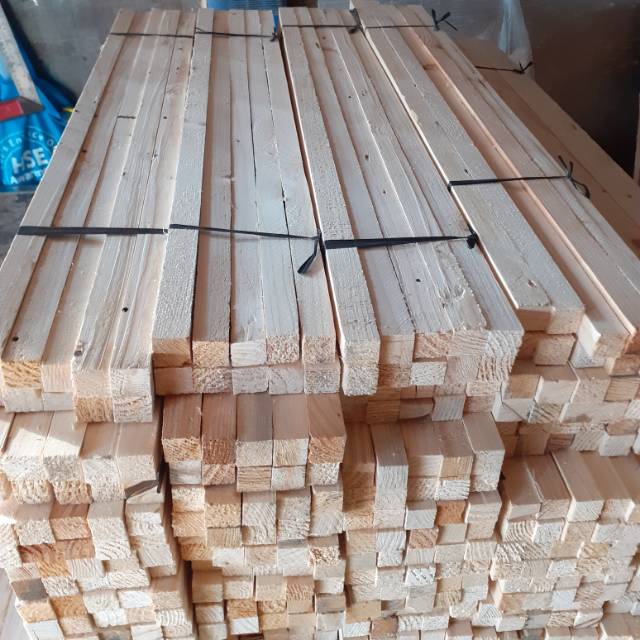 Jual reng kayu jati belanda serut halus 2x2x76cm (min order 10 batang