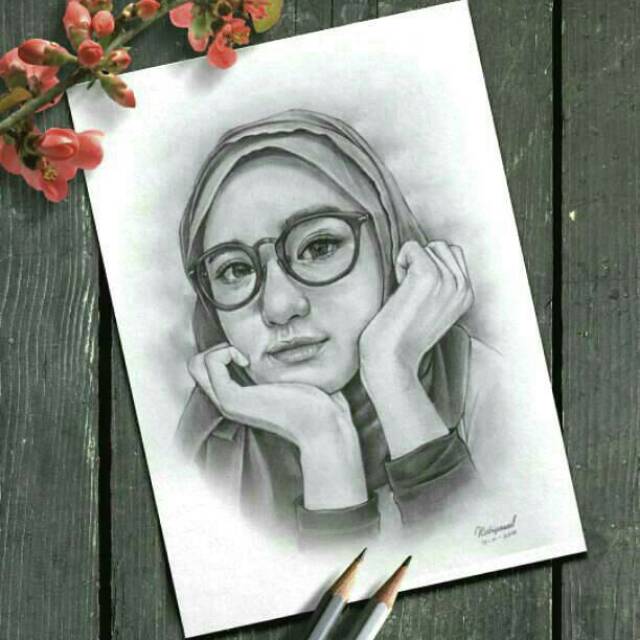 Jual Sketsa Wajah (Lukisan Tangan) A3 : "Hitam Putih" (Pajangan, Ilustrasi, Vektor, Siluet) Indonesia|Shopee Indonesia 640_X_640_jpg