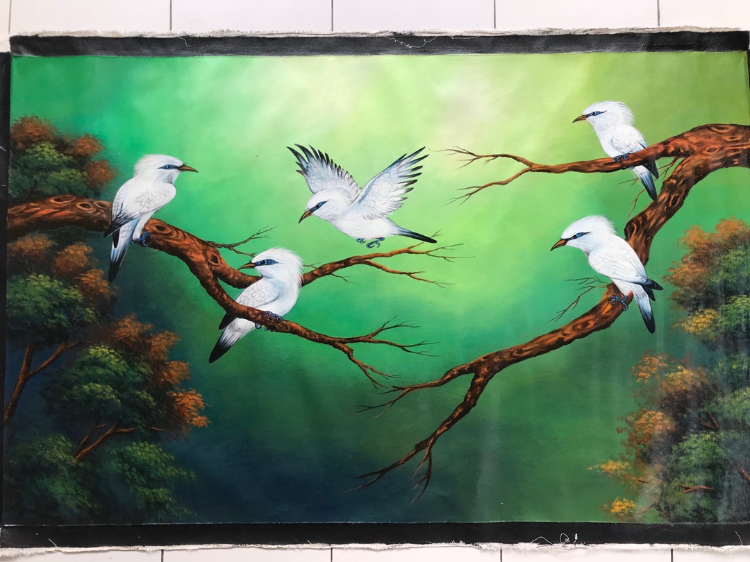 Jual Lukisan Pemandangan Dan Burung Jalak Bali Indonesia|Shopee Indonesia 810_X_1080_jpg
