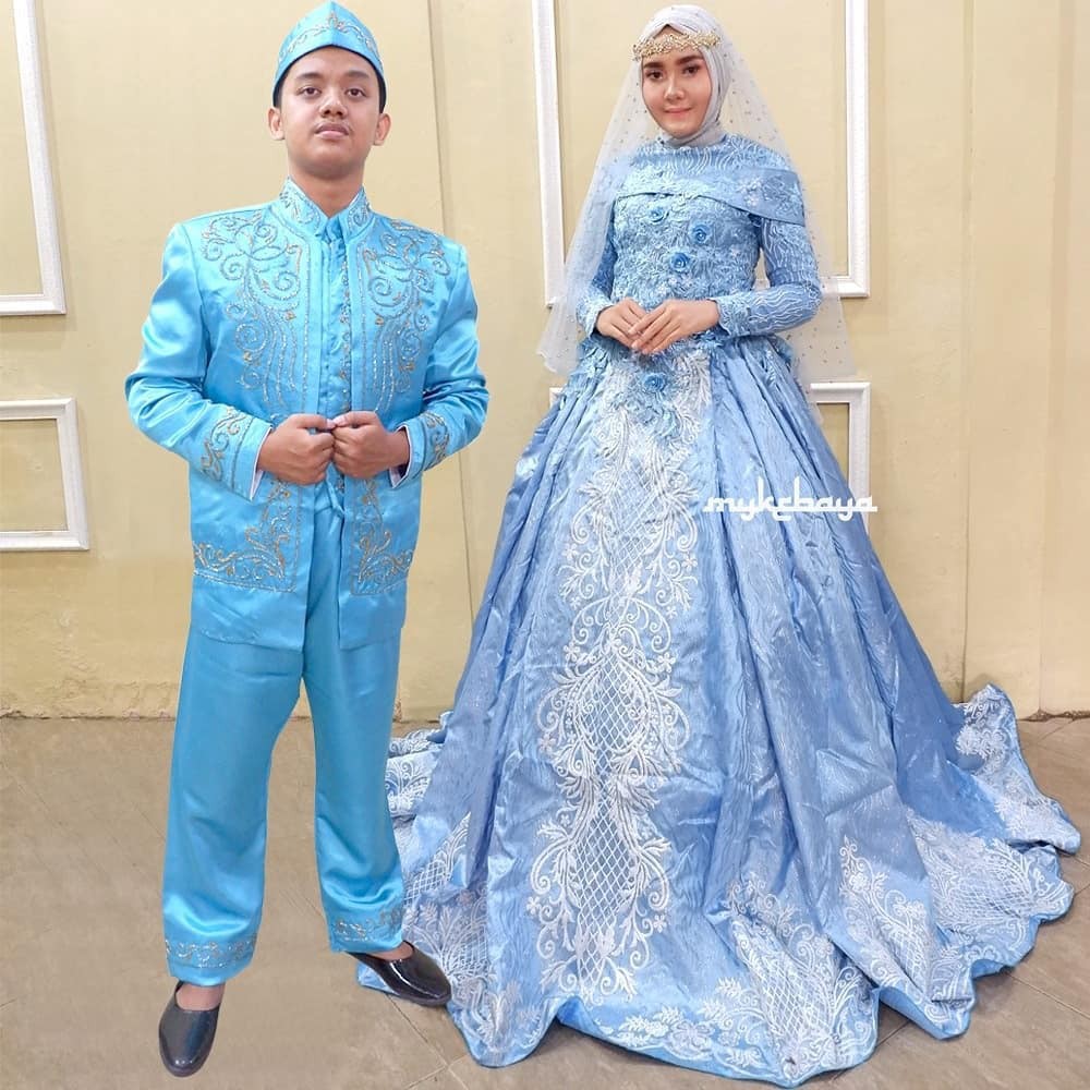 Gamis warna dewasa blue baby baju muslim pesta terbaru dress syari kekinian. Jual Gaun Pengantin Free Pettycoat Dan Manset Gaun Sablon Warna Baby Blue Indonesia Shopee Indonesia