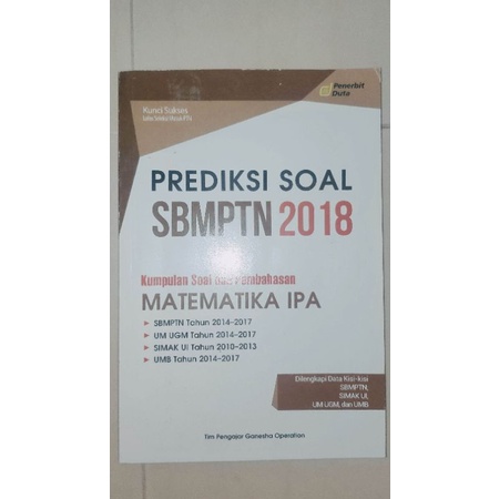 Buku ini juga dilengkapi bonus dvd yang berisikan: Preloved Buku Prediksi Soal Sbmptn Matematika 2018 Go Shopee Indonesia