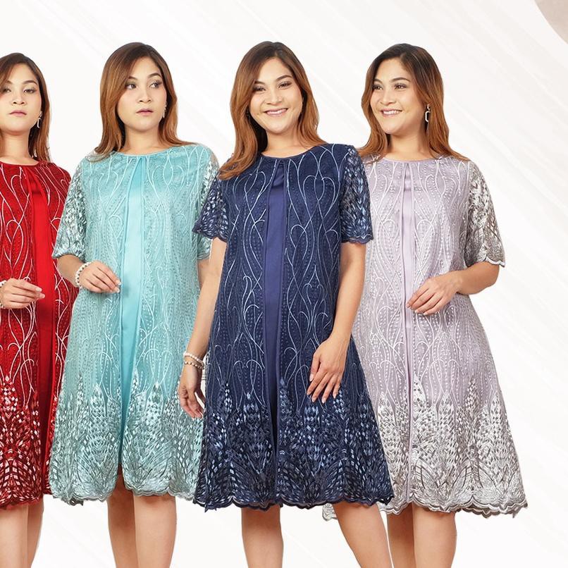 Violla Dress Formal Full Brukat Bodycon Sepan Premium Import Dress Pesta Jumbo Big Size Gaun Brok Shopee Indonesia