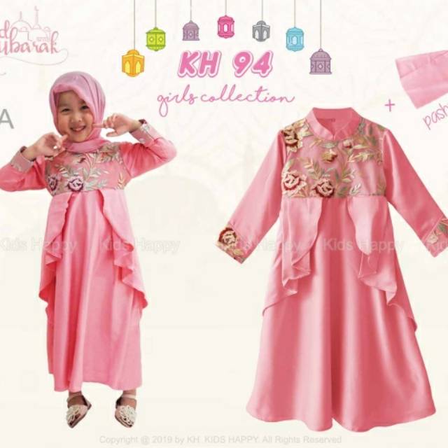 Baju Muslim Anak Perempuan Import Gamis Anak Import Size 2 7 Th