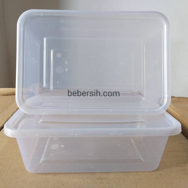Tempat Bekal Plastik Bening 750ml Kotak Makan Box Wadah Sayur Take Away Food Container Indonesia 