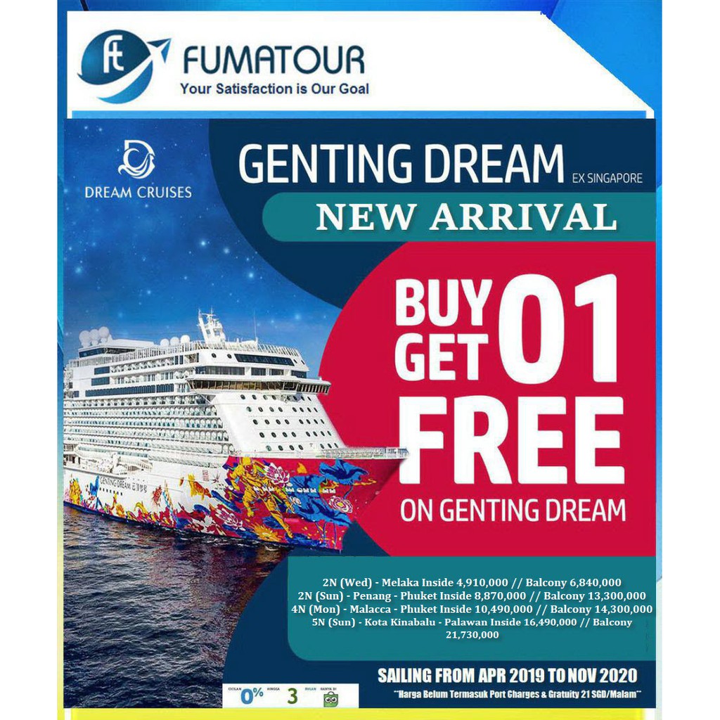 Genting Dream Cruise Buy 1 Get 1 2n Wed Melaka Apr Nov 2020