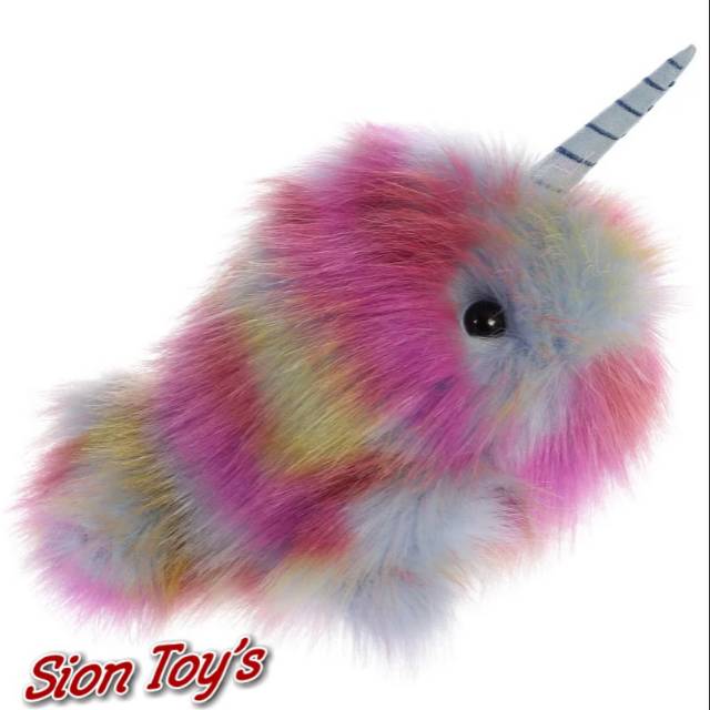 Jual boneka hewan ikan paus tanduk rainbow