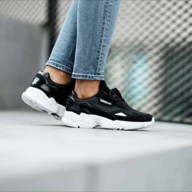 adidas falcon black white sepatu cewek murah shopee indonesia on adidas falcon women's black and white
