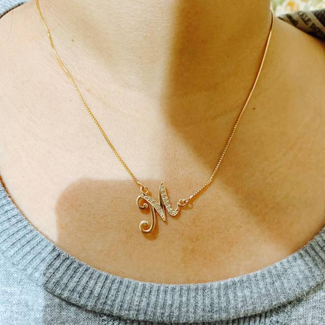 Kalung Huruf Inisial M | Shopee Indonesia