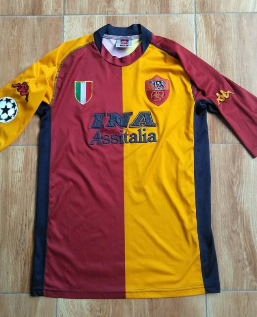 Beli jersey as roma retro 2000 2001 00 01 scudetto full patch terbaru di shopee. Jual Jersey Retro Roma 2001 2002 Batistuta Indonesia Shopee Indonesia