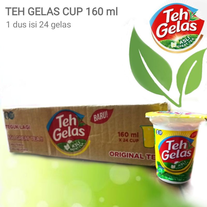 Jual teh gelas 160 ml harga 1 dus isi 24 khusus gosend