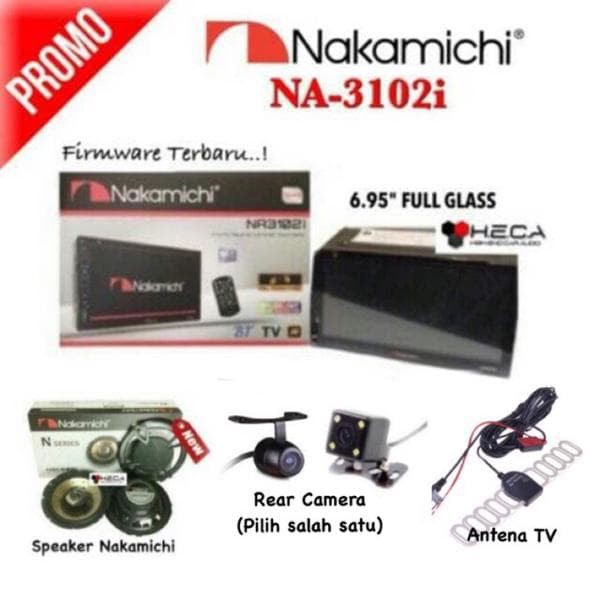 Termurah Paket Audio Mobil Nakamichi Na 3102i Head Unit Double Din Na3102i Tape
