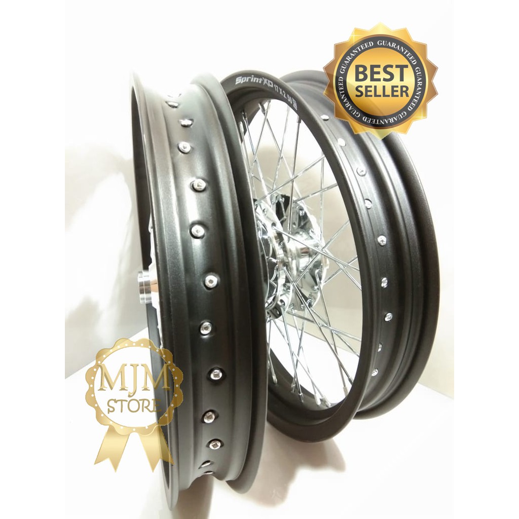 Velg vixion new/old sepaket velg tapak lebar 185 215 17 set… velg sepaket & rakit satu set velg depan lebar 185x17 velg belakang lebar 215x17 (warna black . Paketan Velg Vixion New Old 17x160x185 Tromol Set Jari Jari Shopee Indonesia