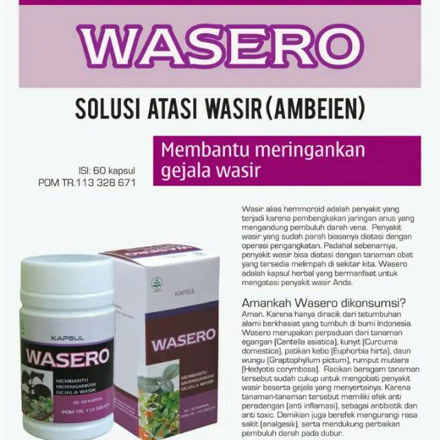 Herbal Mengobati Ambeien Atau Wasir Dengan Kapsul Wasero Shopee