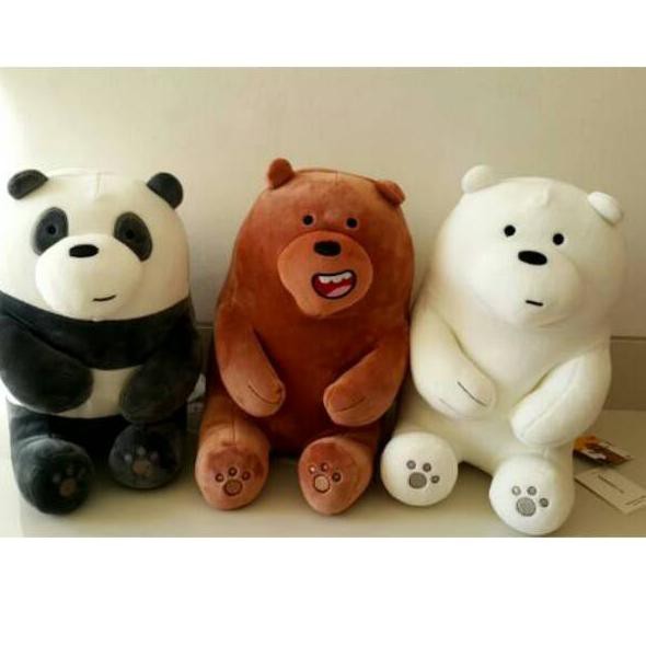 Yar Miniso X We Bare Bears Lovely Sitting Plush Toy Icebear Panda Grizzly Boneka Miniso Murah Shopee Indonesia