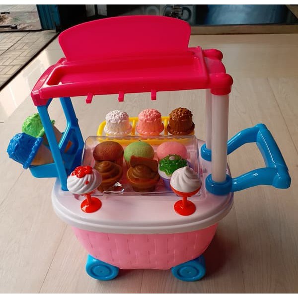 Bagus Mainan Gerobak Eskrim Jumbo Ada Musik Nyala Lampu Es Krim Dorong Ice Cream Shop Besar Indonesia 