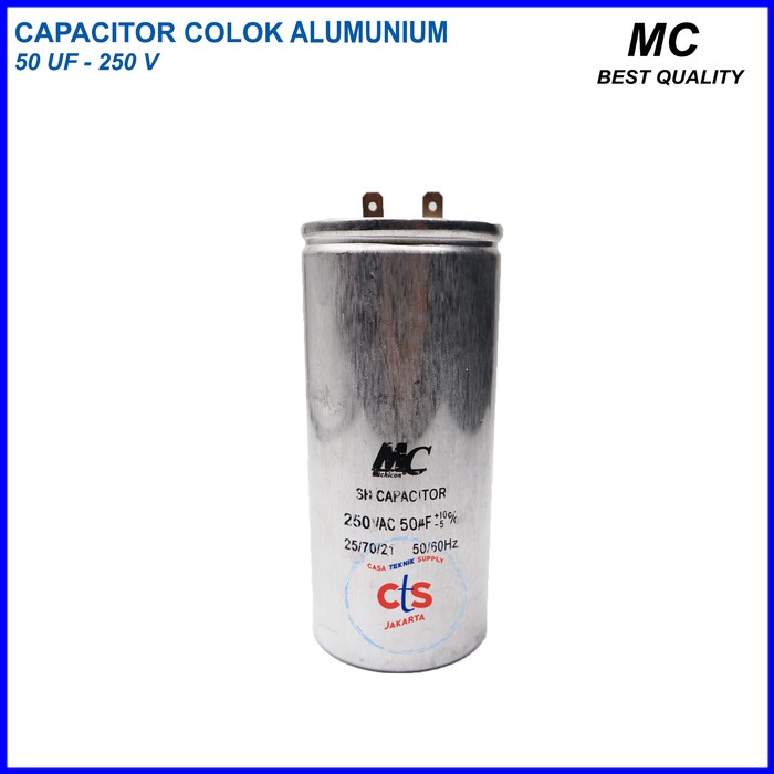 Kapasitor Capacitor Ac 50 Uf 250 V Aluminium Spare Part Ac