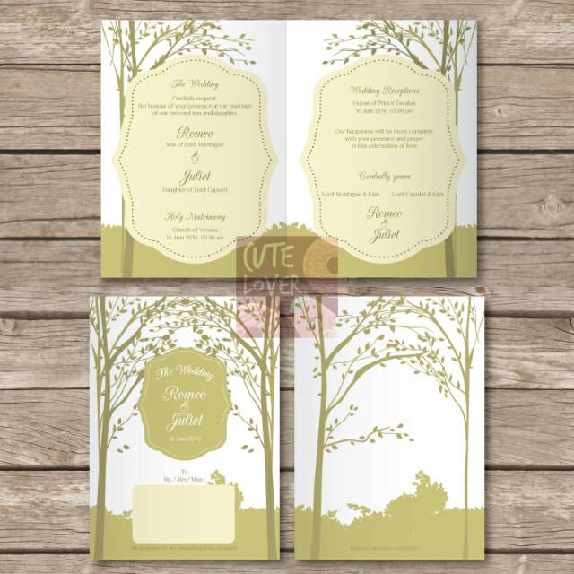 Undangan Pernikahan Kartu Undangan Wedding Invitation Card Kode Forest Shopee Indonesia