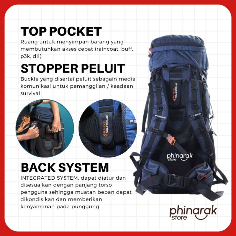 Frame — many backpacks feature a frame to provide structural support and give the bags a consistent shape. Jual Cozmeed Tas Karier Gunung Sagarmatha 60l Blue Free Cover Bag Indonesia Shopee Indonesia