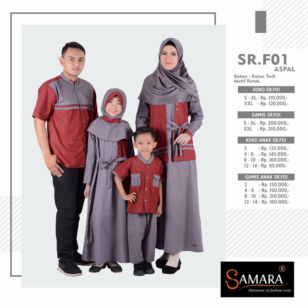 Baju Gamis Samara Couple Pasangan Sarimbit Seragam Keluarga Family