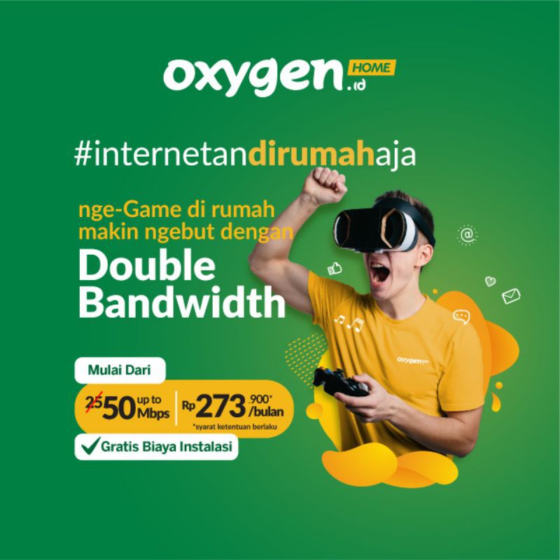493.900/bulan speed up to 100 mbps Pasang Wifi Oxygen Home Unlimited Jaktim Shopee Indonesia