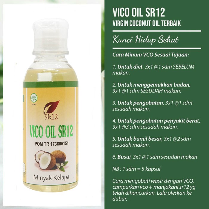 Minyak ini memiliki beragam khasiat untuk kesehatan, salah satunya . Jual Vco Virgin Coconut Oil 60ml Minyak Kelapa Murni Minyak Sejuta Manfaat Indonesia Shopee Indonesia