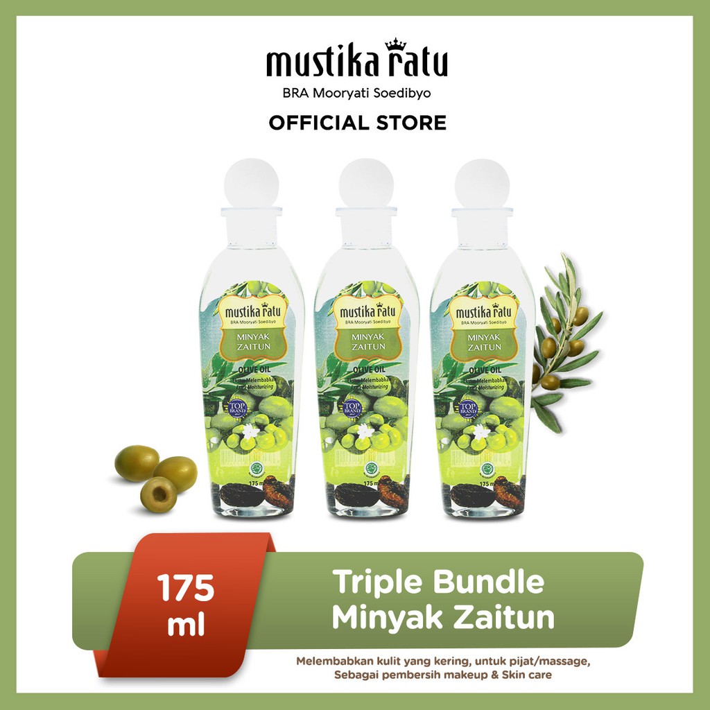 Merawat kuit berjerawat, minyak pijat yang melancarkan peredaran darah, . Mustika Ratu Triple Bundle Minyak Zaitun Perawatan Kulit 175ml Shopee Indonesia