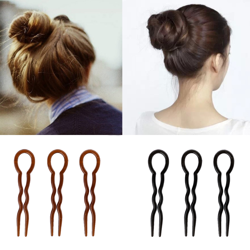 Flgo 3pcs Fork Tools Braid Hairstyle Hair Fork U Shape Fork Clips
