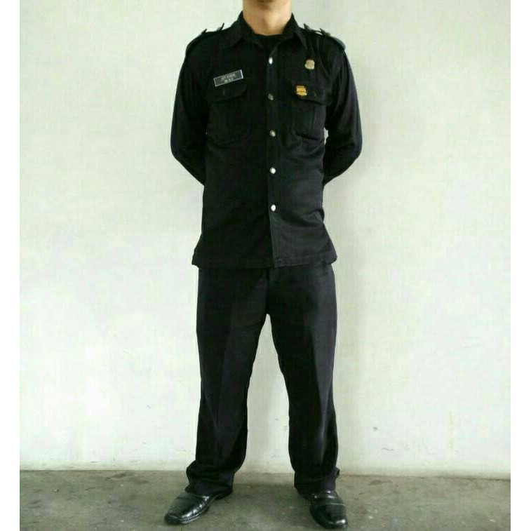 Jual baju security/ setelan safari - Hitam Indonesia|Shopee Indonesia