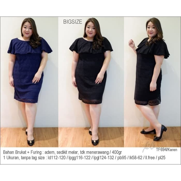 Dress Brukat Karen Jumbo Dress Brokat Bigsize Terusan Big Size Dress Brukat 743 Murah Shopee Indonesia