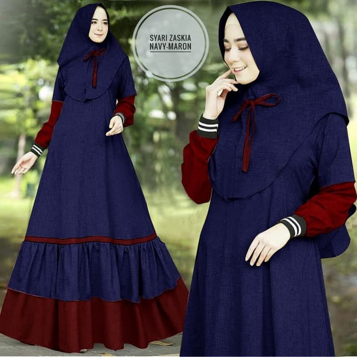 Gaya Syari Murah Gamis Kekinian Maxi Termurah Syari Set Zaskia