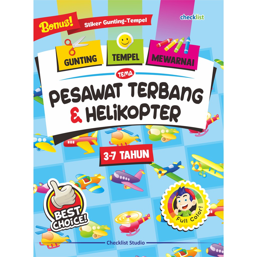 Mewarnai gambar helikopter anak tk paud belajarmewarnaiinfo via. Buku Anak Gunting Tempel Mewarnai Tema Pesawat Terbang Helikopter Shopee Indonesia