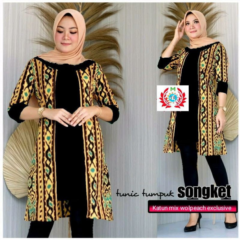 Gratis ongkir baju busana muslim wanita gamis syari pesta songket khairunisa . Jual Atasan Wanita Dewasa Baju Tunik Batik Tumpuk Songket Anggun Dan Terbaru Indonesia Shopee Indonesia