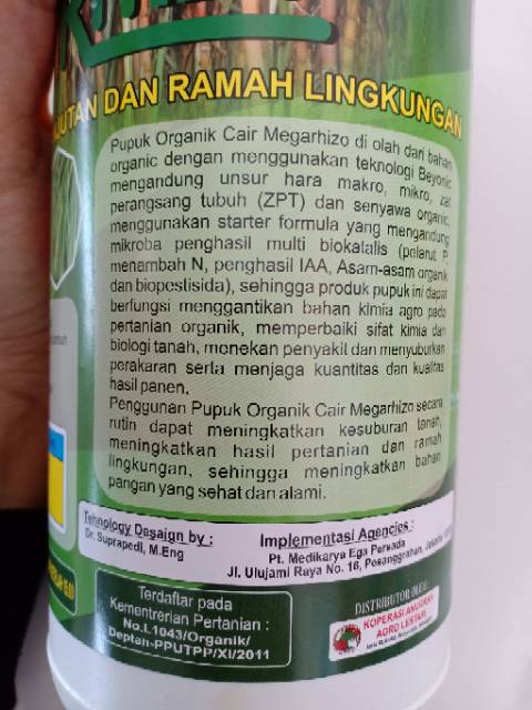 Penelitian ini mengkaji pengaruh penambahan pupuk organik terhadap. Jual Megarhizo Pupuk Organik Cair 1 Liter Pelindung Tanaman Indonesia Shopee Indonesia