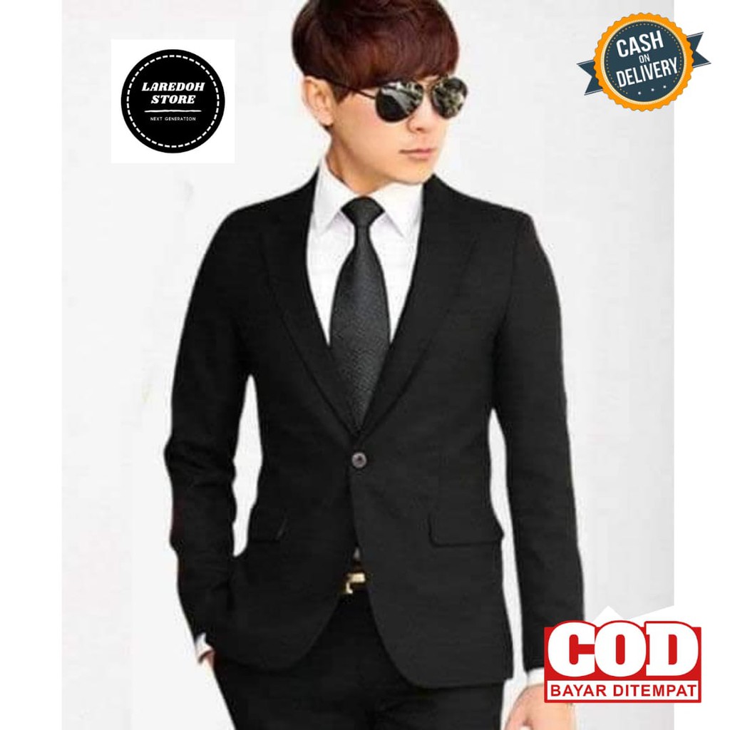 Jual Jas Korea Cowok Casual Jas Pernikahan Formal Hitam Premium Jas Blazer Pria Wisuda Polos Original Ori Indonesia|Shopee Indonesia 1024_X_1024_jpg
