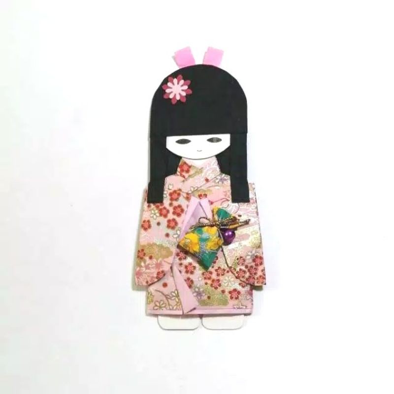 Origami perempuan berkimono pink dan putih (white n pink Kimono girl origami)  | Shopee Indonesia