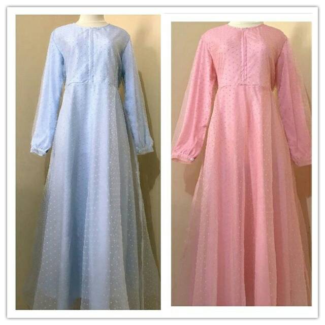 Ready S M L Xl Xxl Dress Organza Dot Shopee Indonesia