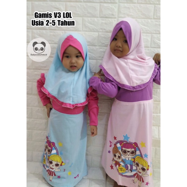 1 8 Tahun V3 Gamis Anak Bahan Kaos Gamis Lucu Baju Mengaji
