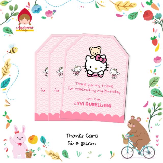 Jual Thanks Card / Souvenir Tag / Kartu Ucapan Terima Kasih Ultah Anak Sanrio Hello Kitty Pink Indonesia|Shopee Indonesia 640_X_640_jpg