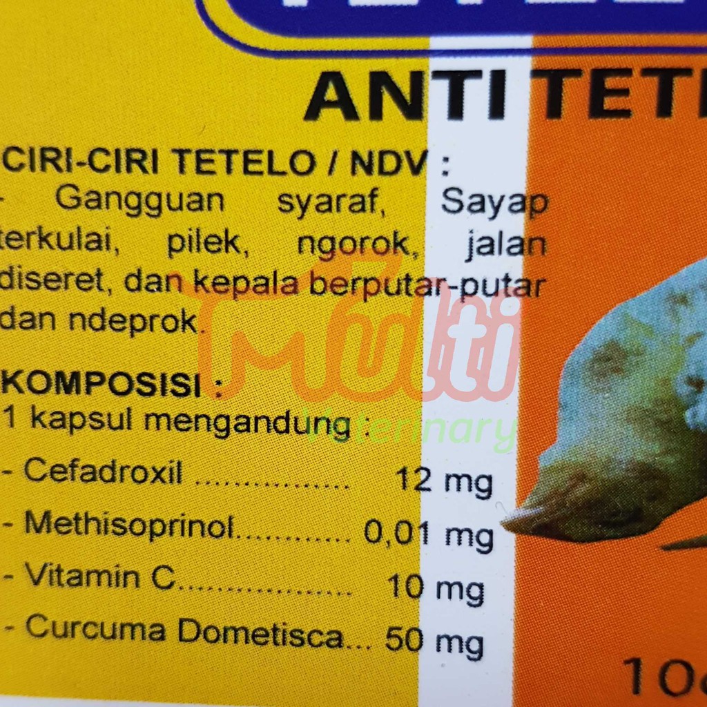 Tetelo Plus 10 Caps Obat Anti Tetelo Dan Ndv Ayam Syaraf Saraf