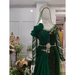 ٦ ربيع الآخر ١٤٤٣ هـ. Jual Gaun Pengantin Hijau Botol Full Payet Plus Tempel Bustier Indonesia Shopee Indonesia