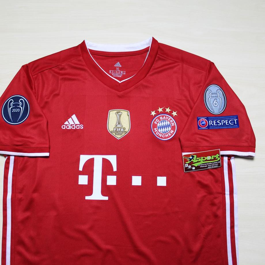 Featuring an embroidered alpine edelweiss on the collar. Garansi Termurah Jersey Baju Bola Fc Bayern Munich Munchen Home Full Patch Ucl Fifa 2020 2021 G Shopee Indonesia
