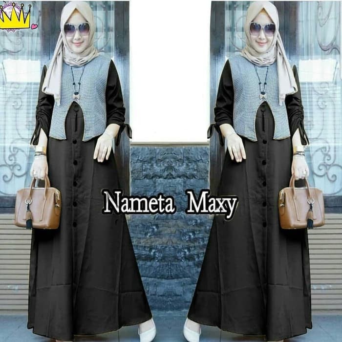 Jual Baju Gamis Modern Nameta Maxi Dress Muslim Murah Grosir