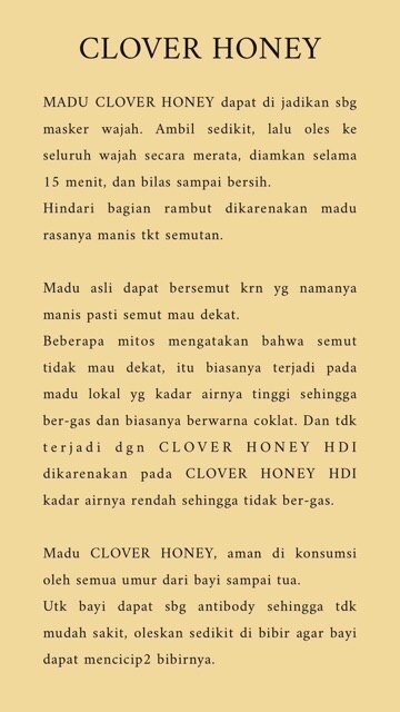 Jual Madu CLOVER HONEY HDI 500 GR Indonesia|Shopee Indonesia