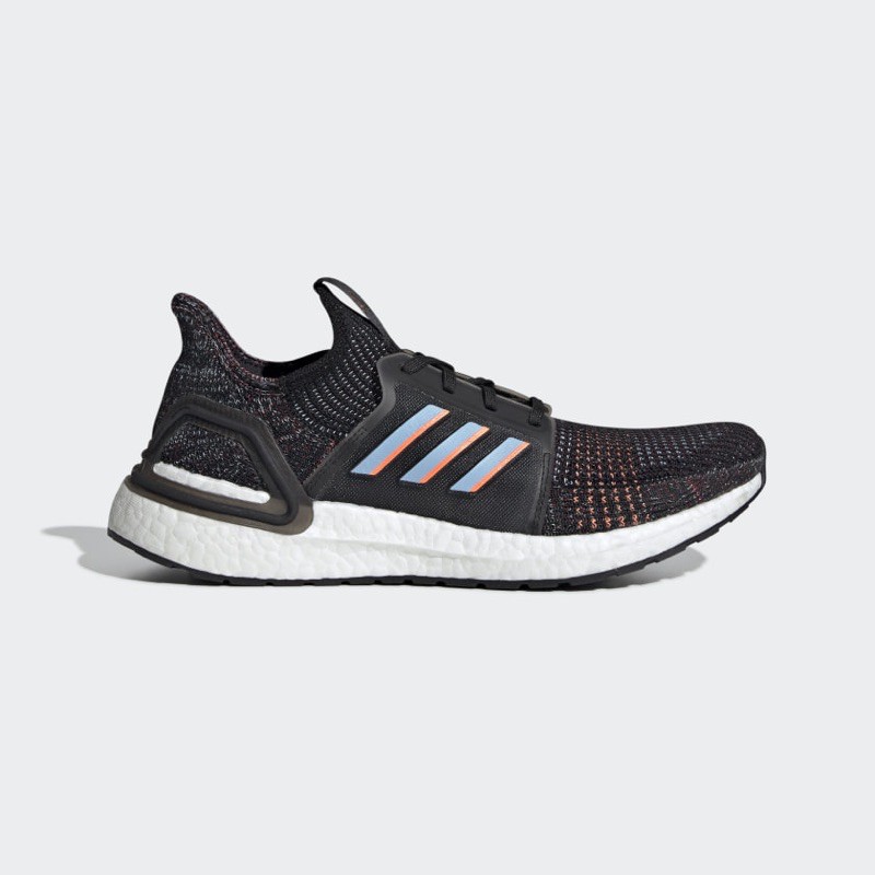 Lightweight 3d heel frame for personalized fit . Adidas Men Ultraboost 19 Core Black Glow Blue Original Shopee Indonesia