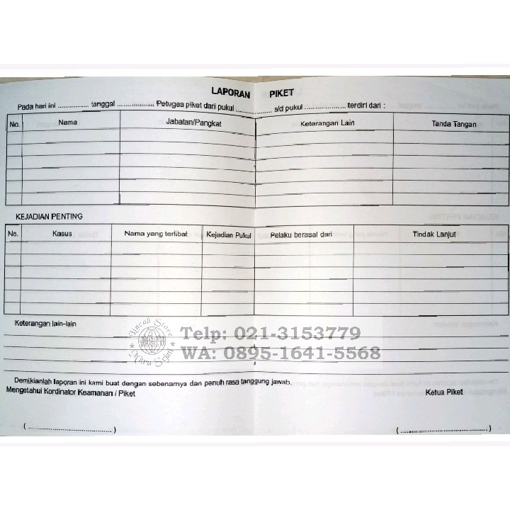 Cara Mengisi Buku Mutasi Contoh Laporan Situasi Satpam Guru Paud.